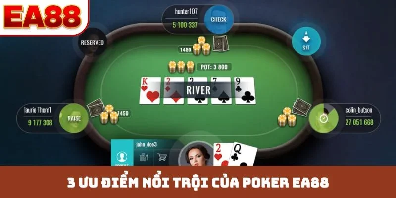 3 ưu điểm nổi trội của Poker EA88